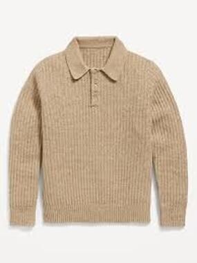 Old Navy - Boys - SoSoft Long-Sleeve Polo Sweater - Light Brown - Size XL 14-16